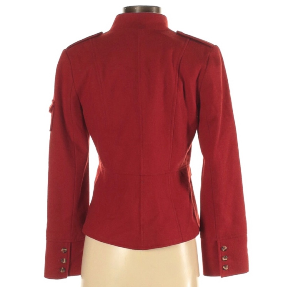 Sundance Red Wool Blend Military Style Jacket Coat - image 5